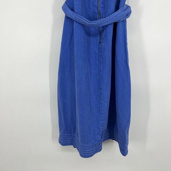 Anthropologie Maeve Elizabeth Dress Blue Button Front Sleeveless - Picture 11 of 12